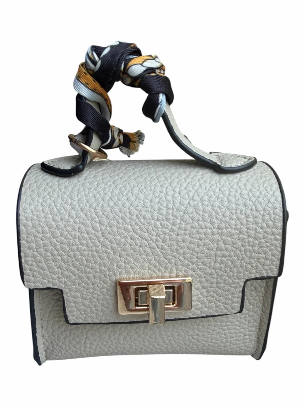 Mini Handbag Bag Charm AirPods Holder Keychain Cream NWT Cream & Gray